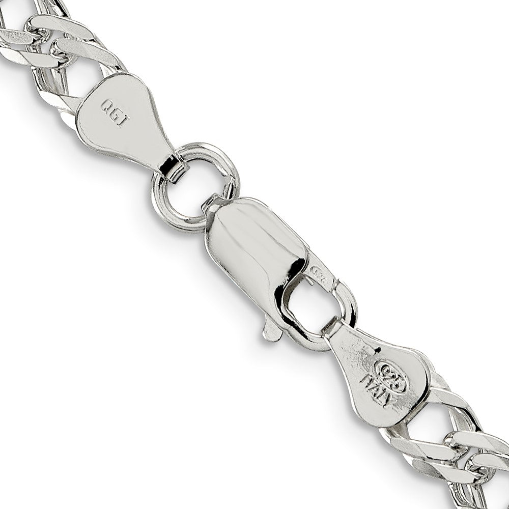 FJC Finejewelers 925 Sterling Silver 6 Side Bright Cut Flat Double Curb Bracelet Chain 7 Inches x 5.25 mm