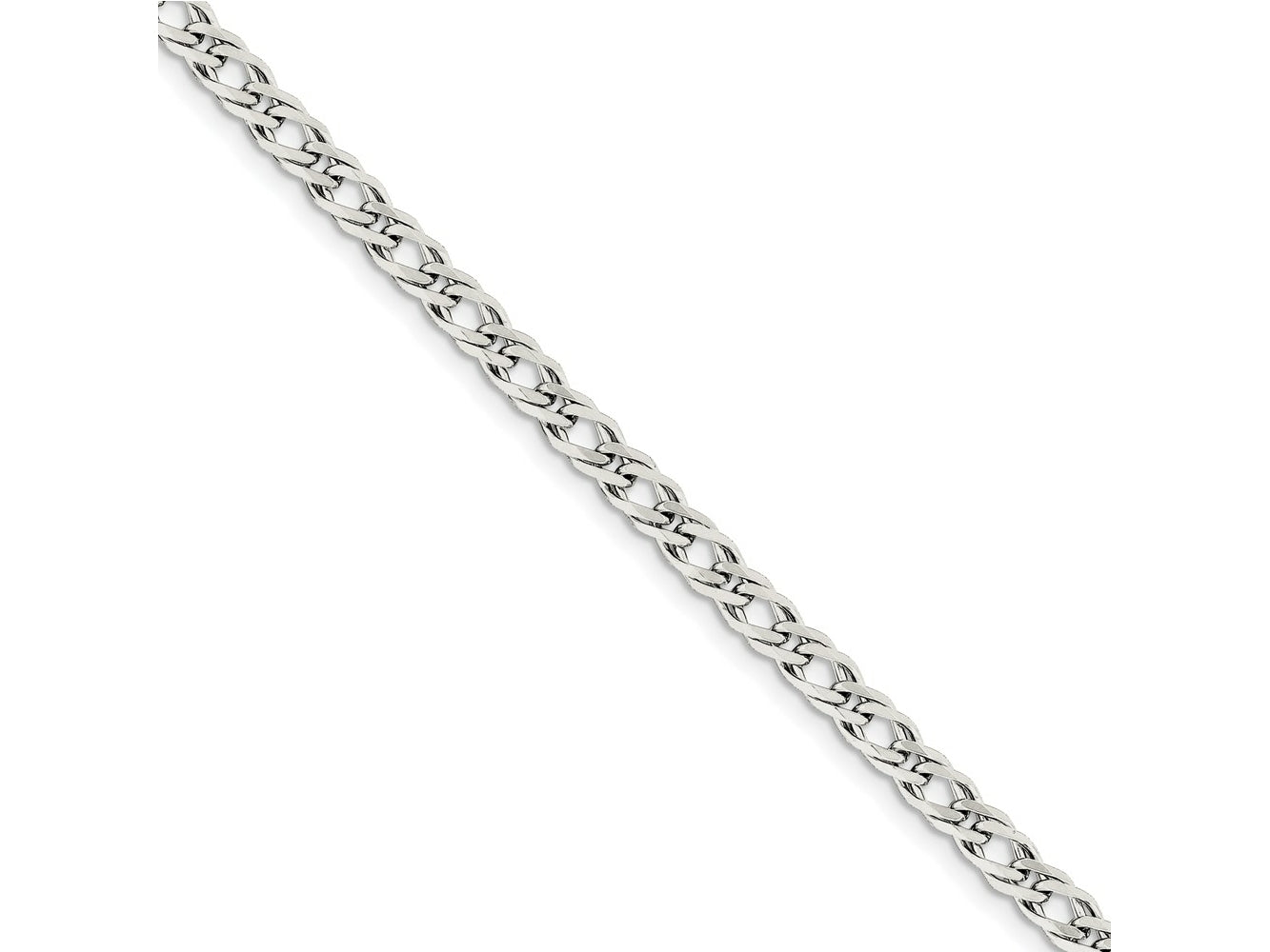 FJC Finejewelers 925 Sterling Silver 6 Side Bright Cut Flat Double Curb Bracelet Chain 7 Inches x 5.25 mm