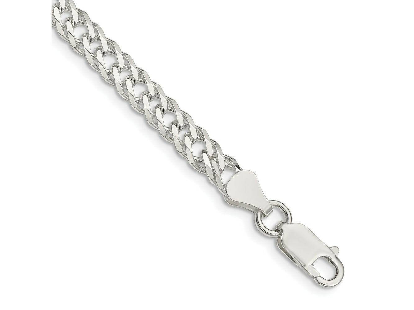 FJC Finejewelers 925 Sterling Silver 6 Side Bright Cut Flat Double Curb Bracelet Chain 8 Inches x 5.25 mm
