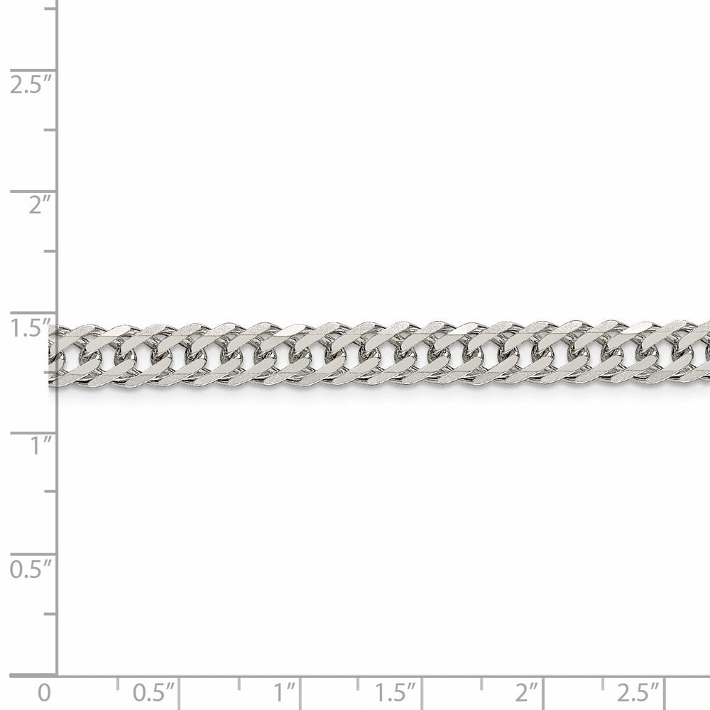 FJC Finejewelers 925 Sterling Silver 6 Side Bright Cut Flat Double Curb Chain 24 Inches x 6.25 mm