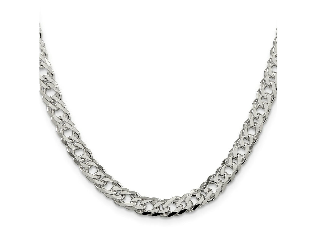 FJC Finejewelers 925 Sterling Silver 6 Side Bright Cut Flat Double Curb Chain 24 Inches x 6.25 mm
