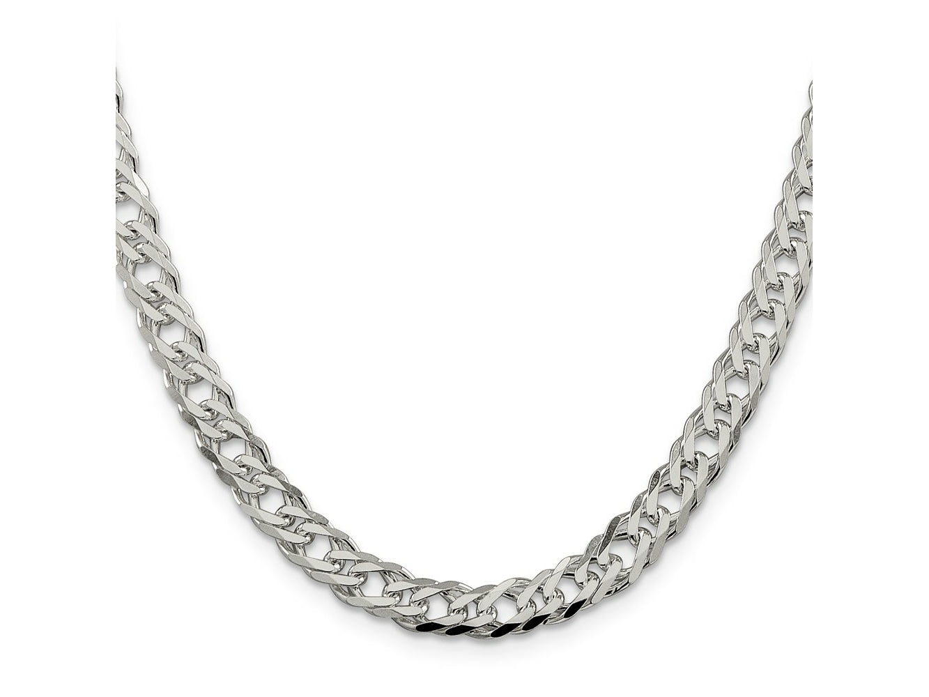 FJC Finejewelers 925 Sterling Silver 6 Side Bright Cut Flat Double Curb Chain 24 Inches x 6.25 mm