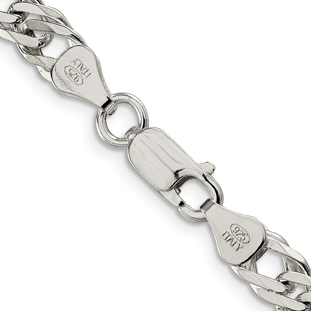 FJC Finejewelers 925 Sterling Silver 6 Side Bright Cut Flat Double Curb Bracelet Chain 7 Inches x 6.25 mm