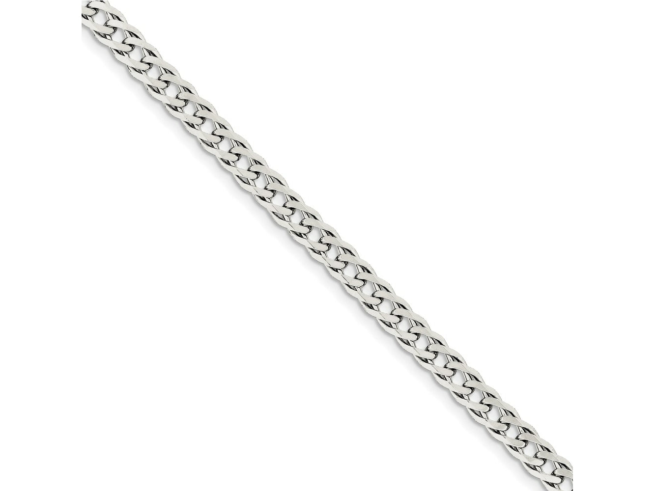 FJC Finejewelers 925 Sterling Silver 6 Side Bright Cut Flat Double Curb Bracelet Chain 7 Inches x 6.25 mm