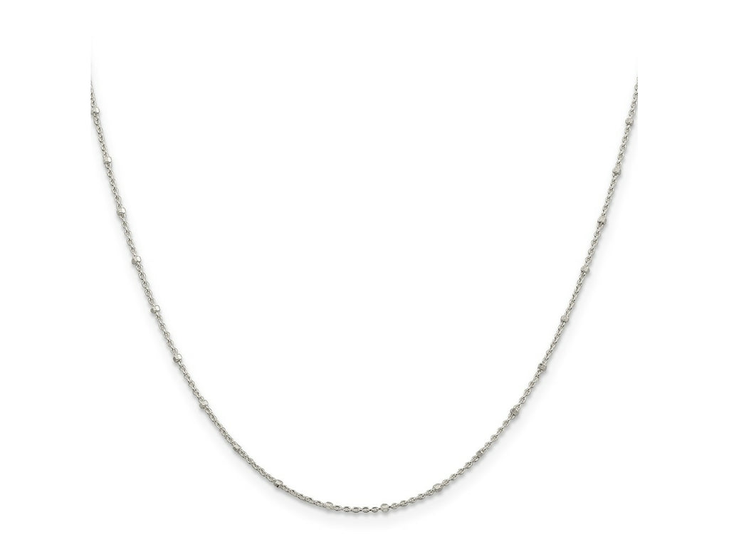 FJC Finejewelers 925 Sterling Silver Rolo with Beads Chain 18 Inches x 1.25 mm