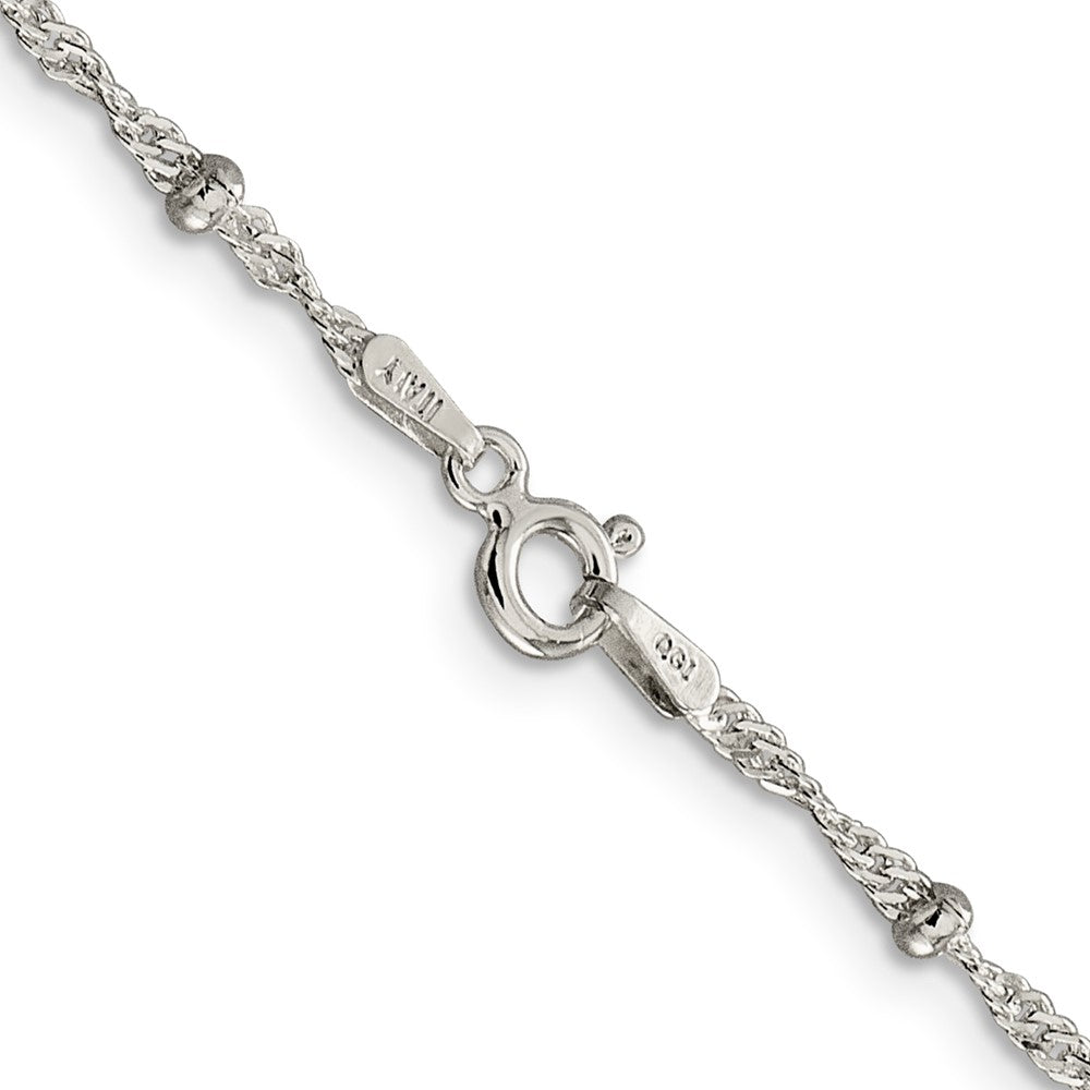 FJC Finejewelers 925 Sterling Silver Singapore with Beads Chain 24 Inches x 2.5 mm