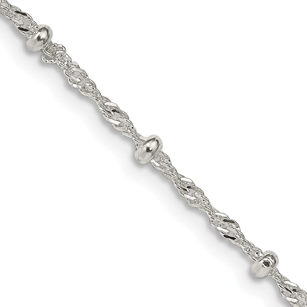 FJC Finejewelers 925 Sterling Silver Singapore with Beads Bracelet Chain 7 Inches x 2.5 mm