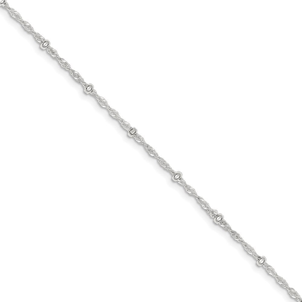 FJC Finejewelers 925 Sterling Silver Singapore with Beads Chain Anklet 9 Inches x 2.5 mm