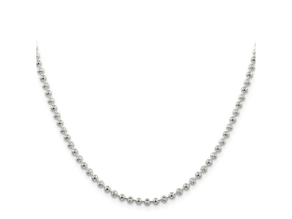 FJC Finejewelers 925 Sterling Silver Ball Fancy Beaded Chain 20 Inches x 3 mm