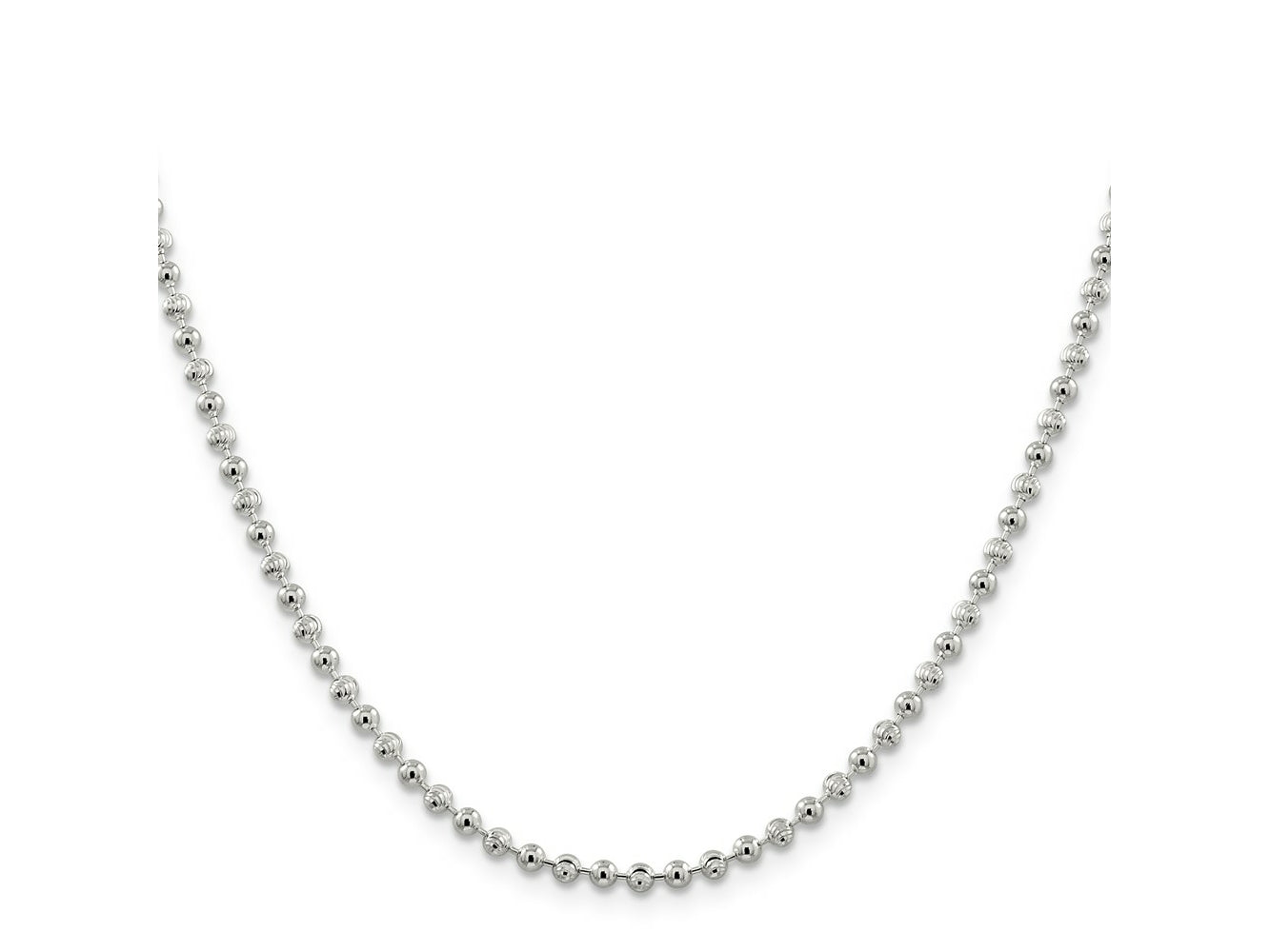 FJC Finejewelers 925 Sterling Silver Ball Fancy Beaded Chain 24 Inches x 3 mm