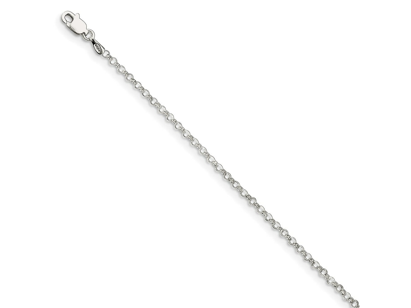 FJC Finejewelers 925 Sterling Silver Rolo Chain Anklet 9 Inches x 2 mm