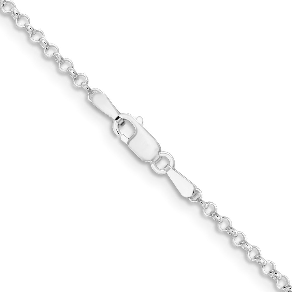 FJC Finejewelers 925 Sterling Silver Rhodium Plated Rolo Chain 30 Inches x 2 mm