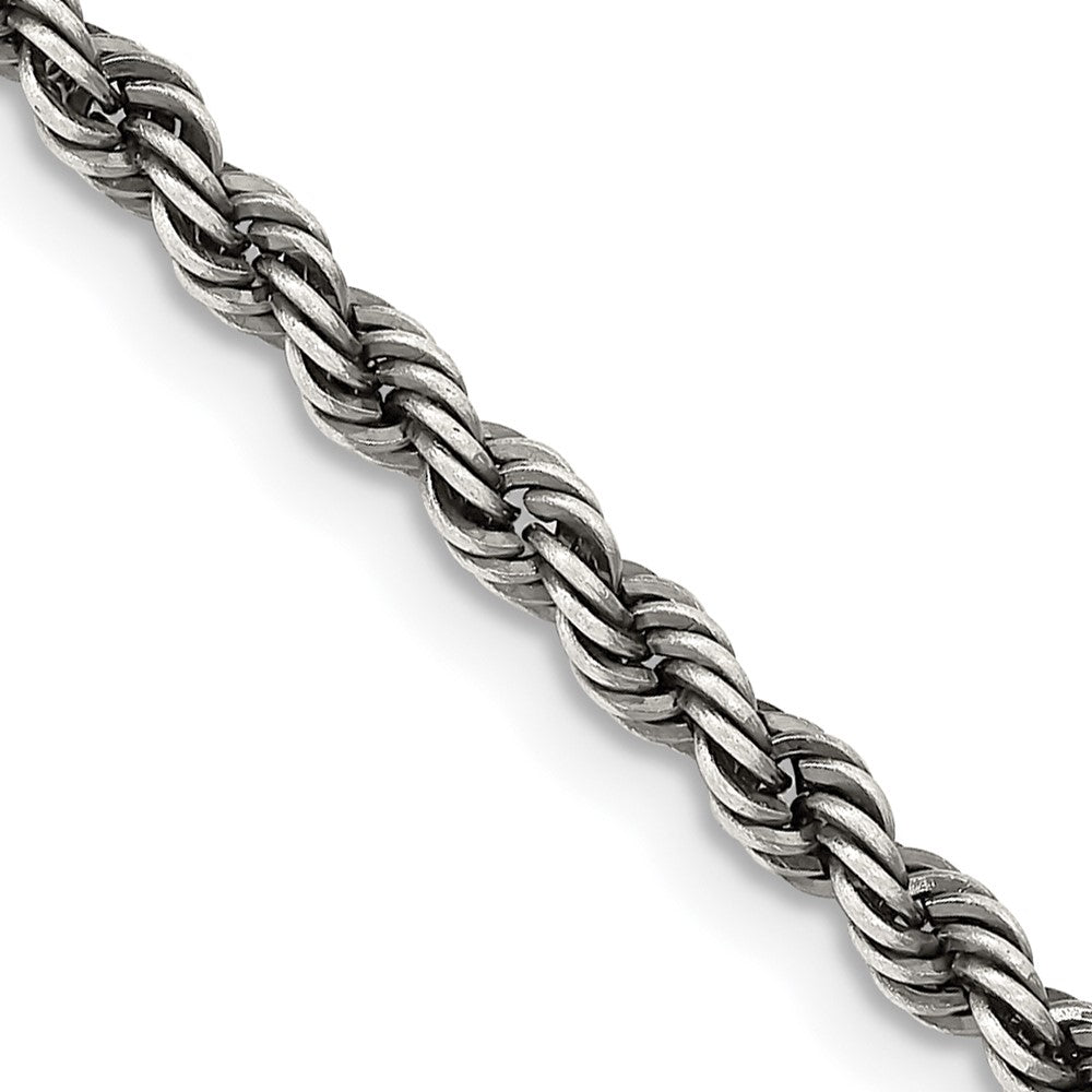 FJC Finejewelers 925 Sterling Silver Ruthenium-plated Rope Chain 26 Inches x 3 mm