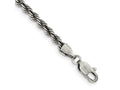 FJC Finejewelers 925 Sterling Silver Bright Cut Ruthenium-plated Rope Chain 8 Inches x 3 mm