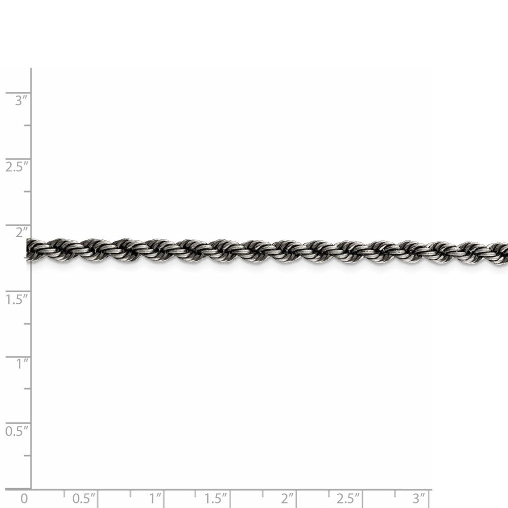 FJC Finejewelers 925 Sterling Silver Ruthenium-plated Rope Chain 26 Inches x 4 mm