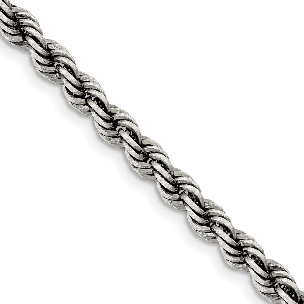 FJC Finejewelers 925 Sterling Silver Ruthenium-plated Rope Chain 26 Inches x 4 mm