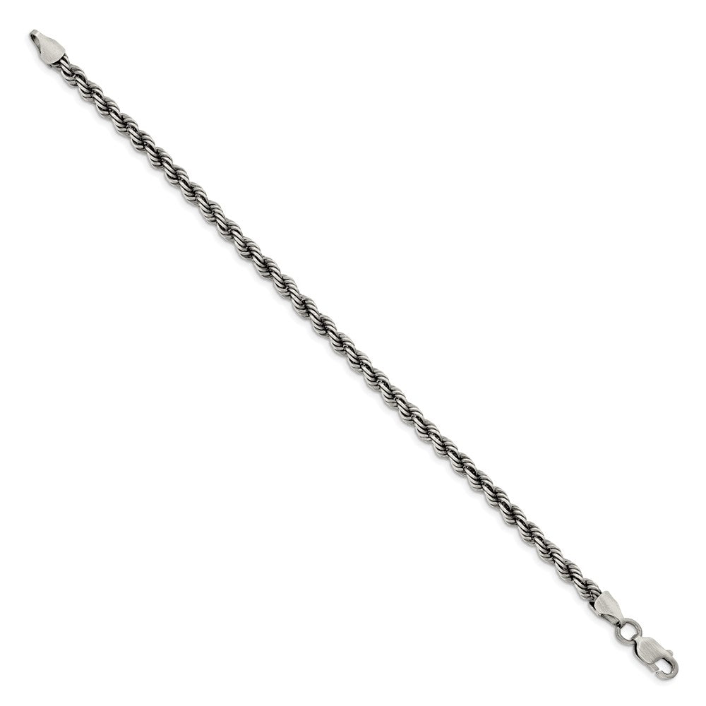 FJC Finejewelers 925 Sterling Silver Bright Cut Ruthenium-plated Rope Chain 8 Inches x 4 mm