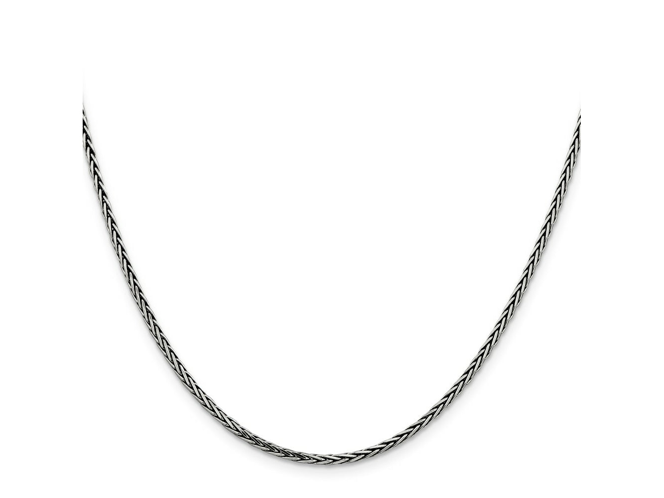 FJC Finejewelers 925 Sterling Silver Antiqued Solid Square Spiga Chain 26 Inches x 2.2 mm