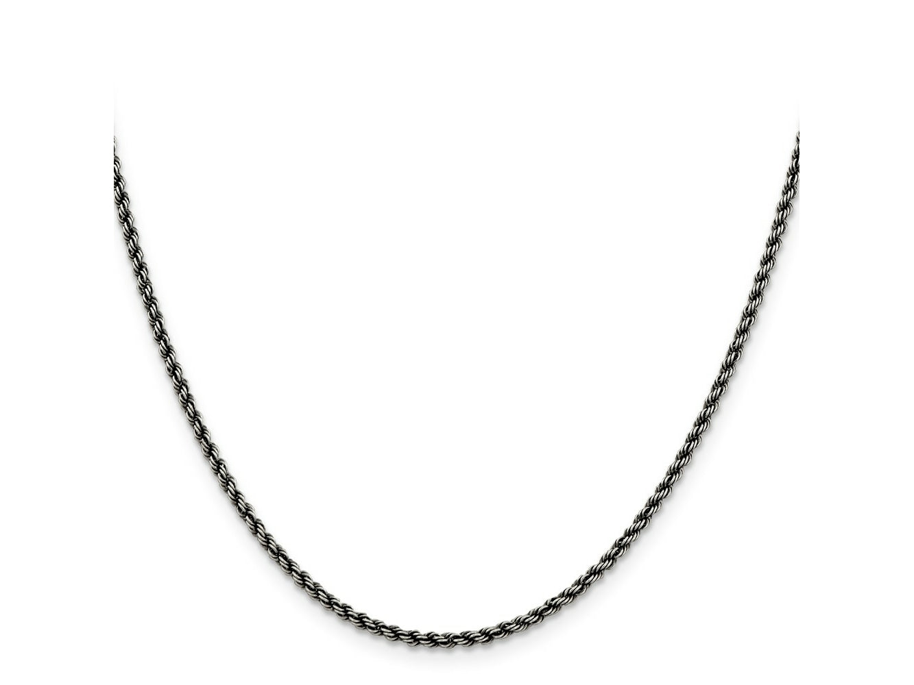 FJC Finejewelers 925 Sterling Silver Ruthenium-plated Rope Chain 26 Inches x 2.3 mm