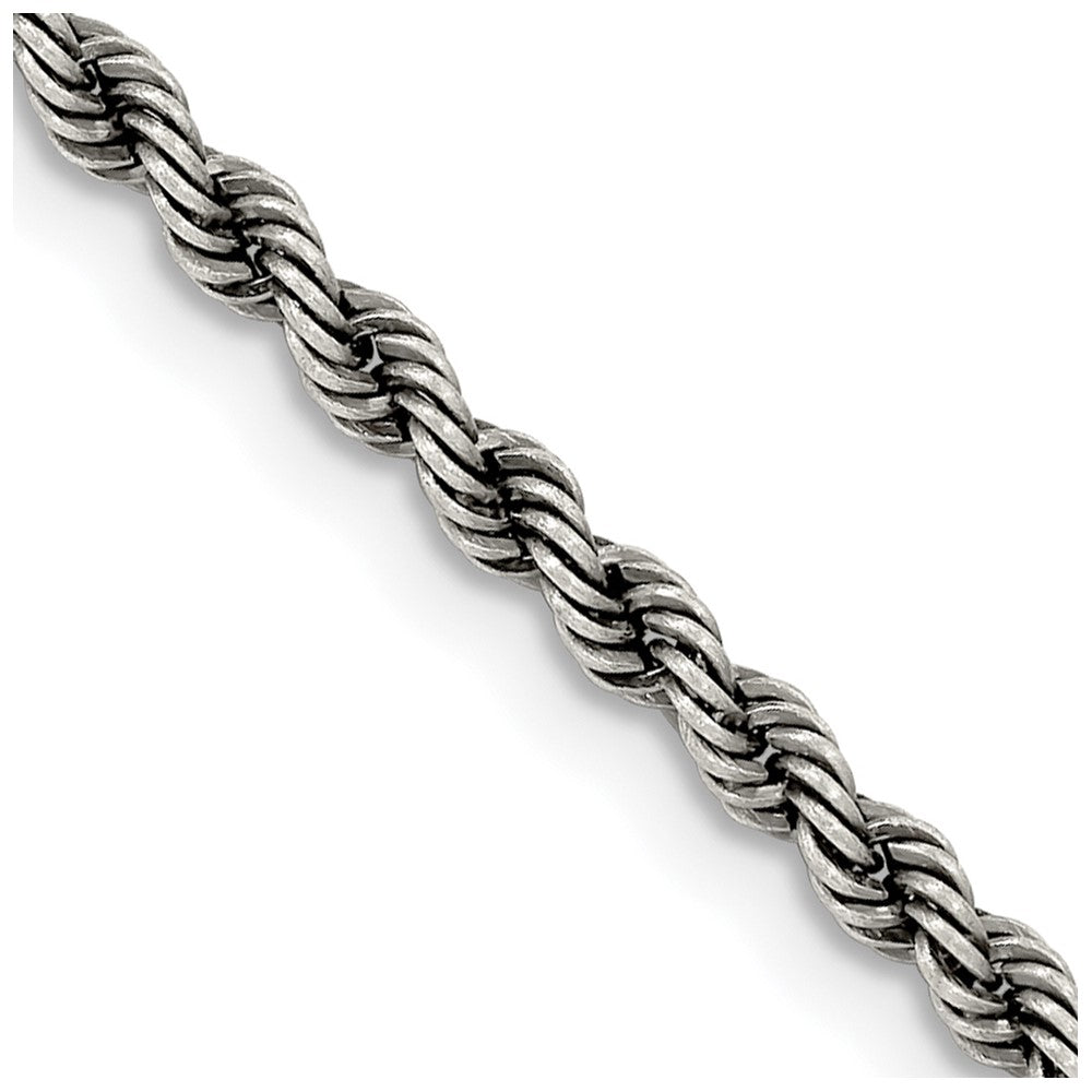 FJC Finejewelers 925 Sterling Silver Ruthenium-plated Rope Chain 26 Inches x 2.5 mm