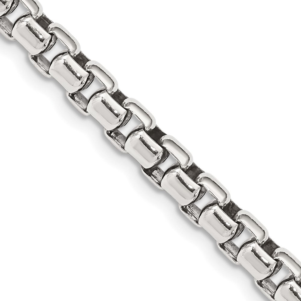 FJC Finejewelers 925 Sterling Silver Antiqued Round Box Chain 26 Inches x 5.2 mm