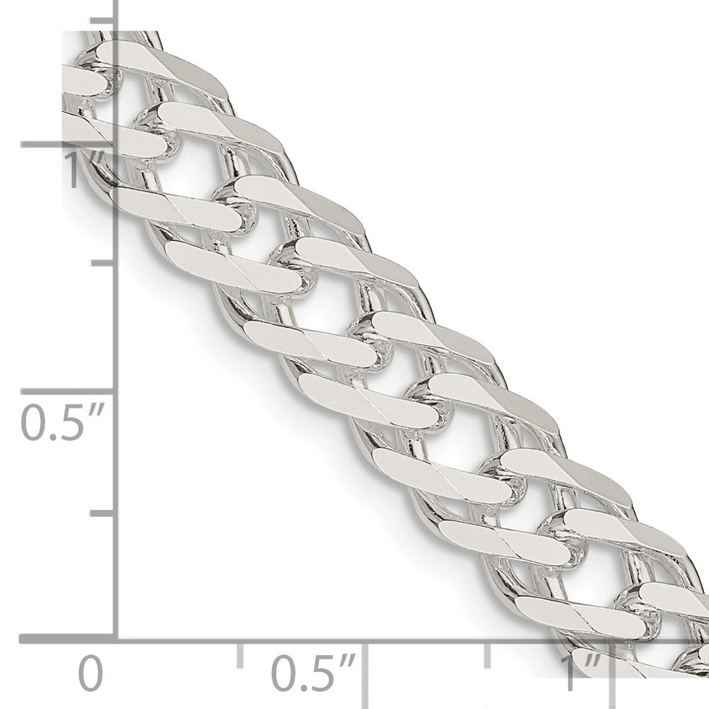 FJC Finejewelers 925 Sterling Silver 6 Side Bright Cut Flat Double Curb Chain 20 Inches x 7.75 mm