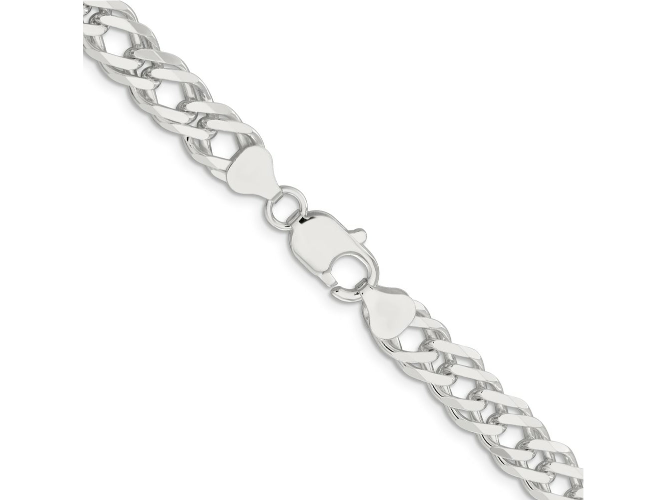 FJC Finejewelers 925 Sterling Silver 6 Side Bright Cut Flat Double Curb Chain Bracelet 7 Inches x 7.75 mm