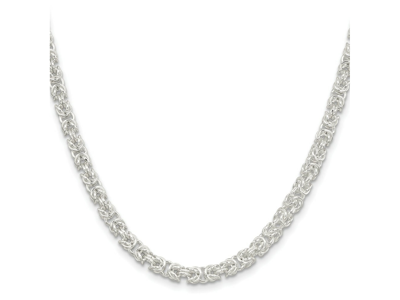FJC Finejewelers 925 Sterling Silver Rounded Byzantine Chain 18 Inches x 4.75 mm