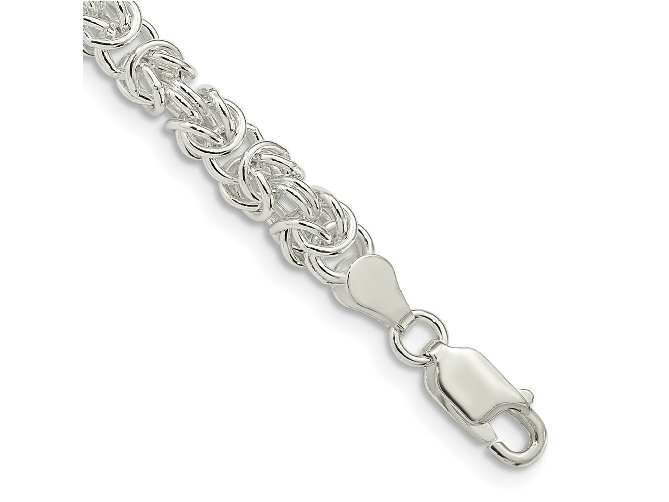 FJC Finejewelers 925 Sterling Silver Rounded Byzantine Chain Bracelet 8 Inches x 4.75 mm
