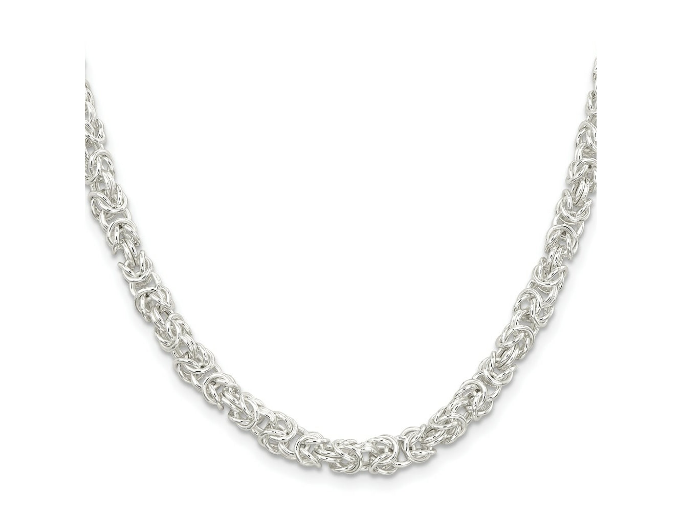 FJC Finejewelers 925 Sterling Silver Rounded Byzantine Chain 18 Inches x 5.5 mm