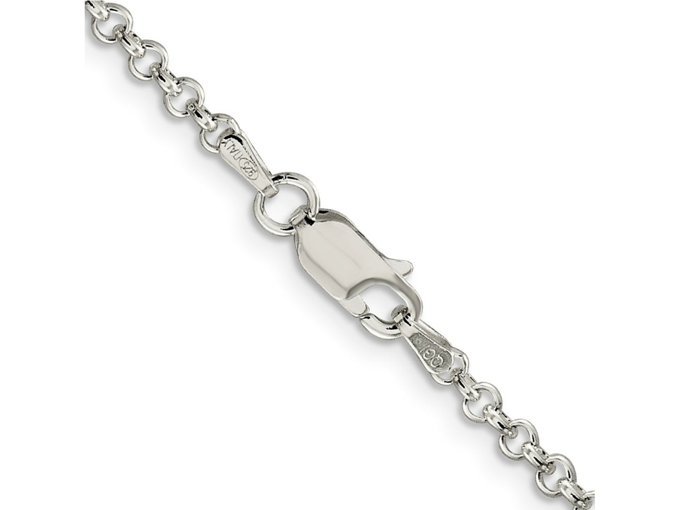 FJC Finejewelers 925 Sterling Silver Rolo Bracelet Chain 7 Inches x 2.5 mm