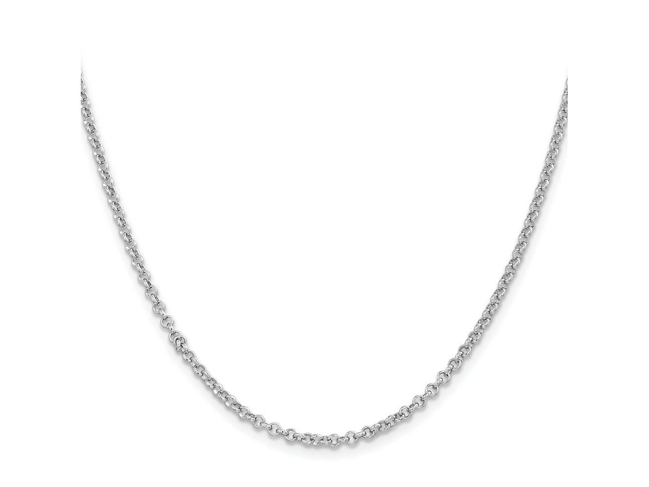 FJC Finejewelers 925 Sterling Silver Rhodium Plated Rolo Chain 22 Inches x 2.5 mm