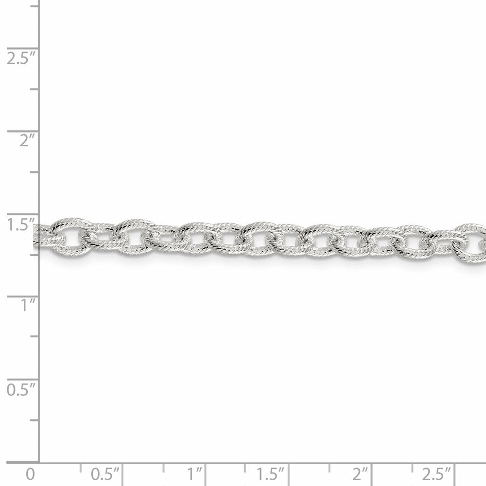 FJC Finejewelers 925 Sterling Silver Fancy Patterned Rolo Chain 20 Inches x 6.25 mm