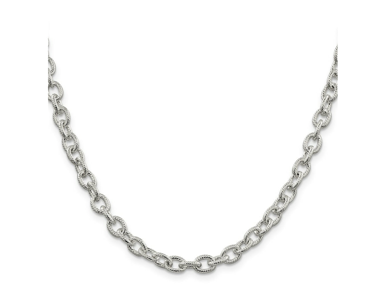 FJC Finejewelers 925 Sterling Silver Fancy Patterned Rolo Chain 24 Inches x 6.25 mm