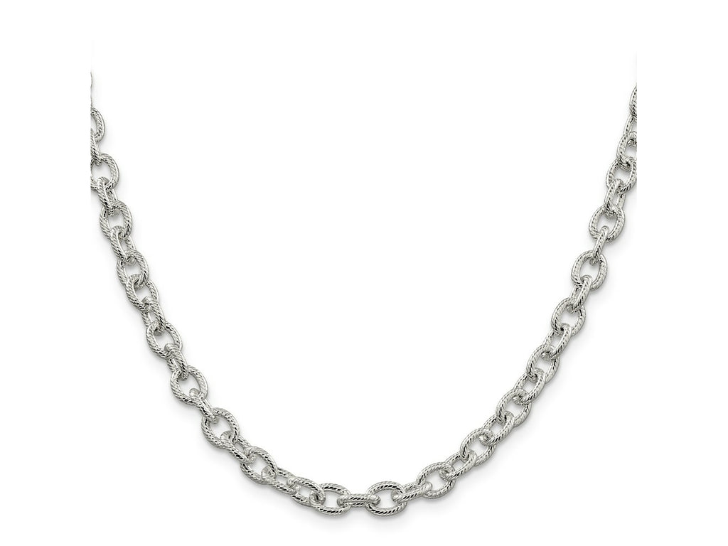FJC Finejewelers 925 Sterling Silver Fancy Patterned Rolo Chain 30 Inches x 6.25 mm