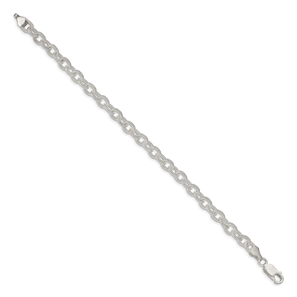 FJC Finejewelers 925 Sterling Silver Fancy Patterned Rolo Bracelet Chain 8 Inches x 6.25 mm