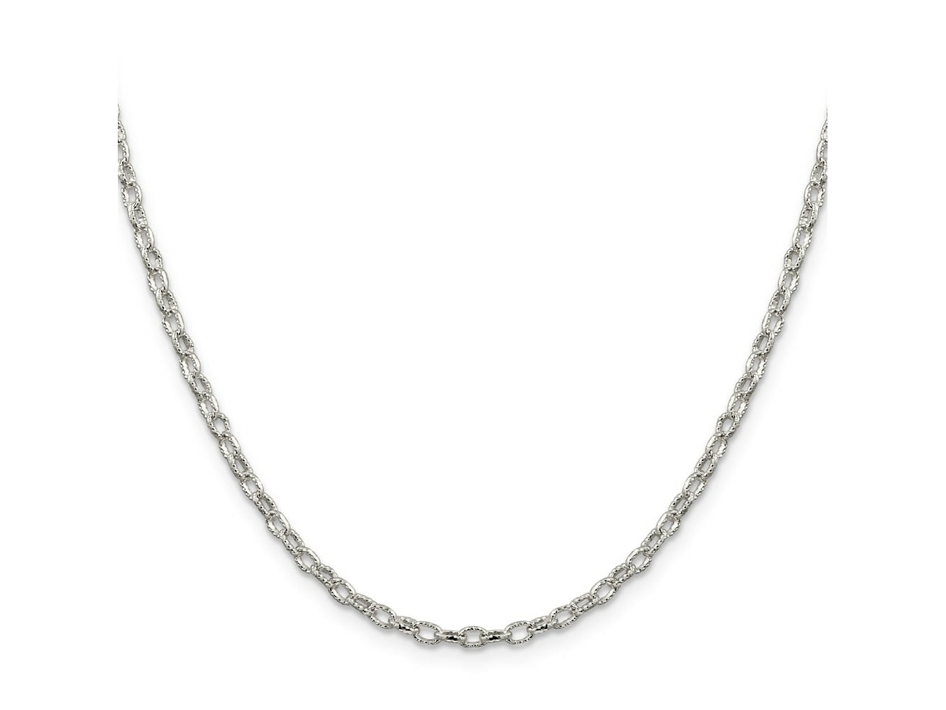 FJC Finejewelers 925 Sterling Silver Hand Made Fancy Patterned Rolo Chain 20 Inches x 3 mm