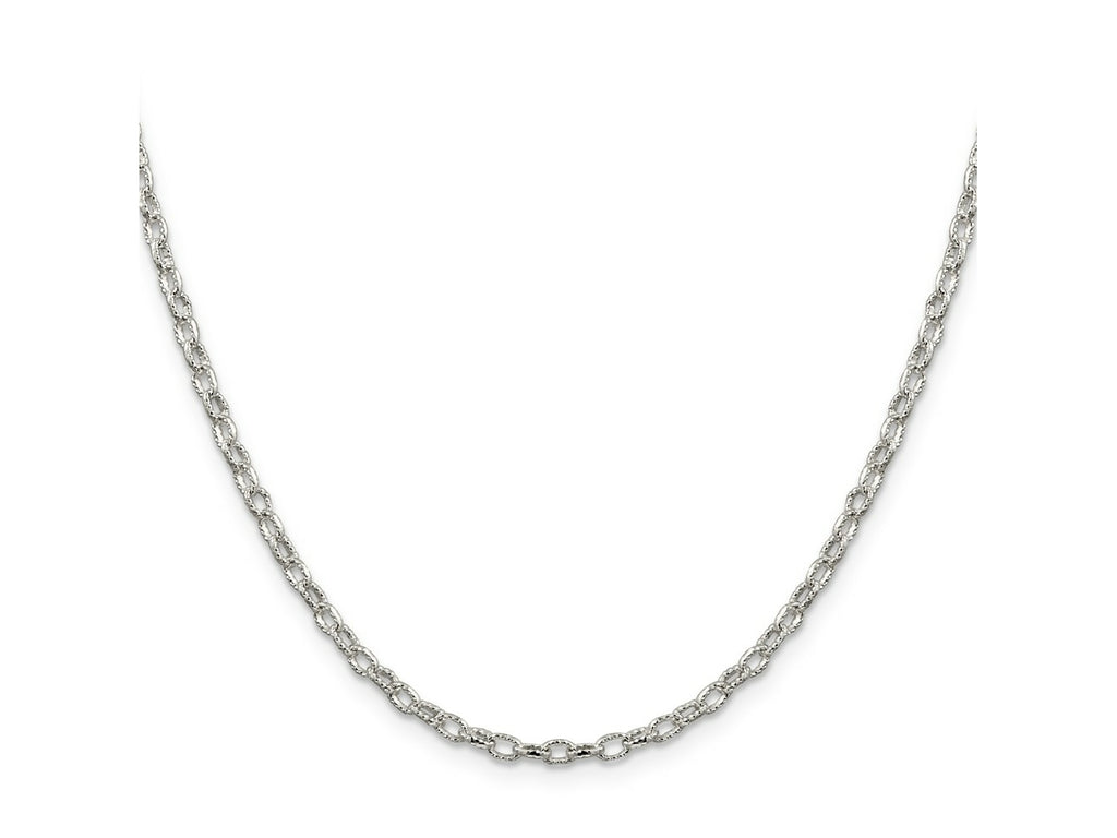 FJC Finejewelers 925 Sterling Silver Hand Made Fancy Patterned Rolo Chain 30 Inches x 3 mm