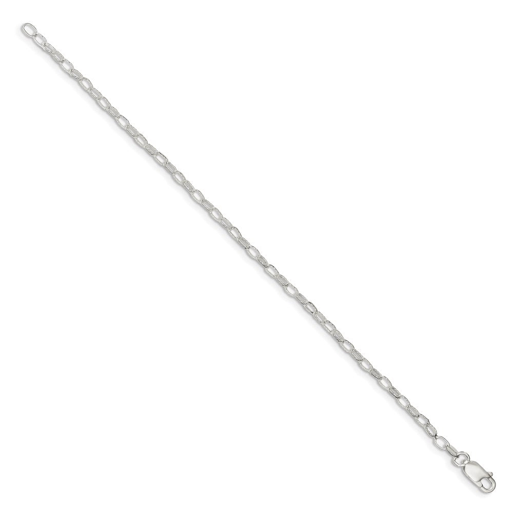 FJC Finejewelers 925 Sterling Silver Hand Made Fancy Patterned Rolo Bracelet Chain 7 Inches x 3 mm
