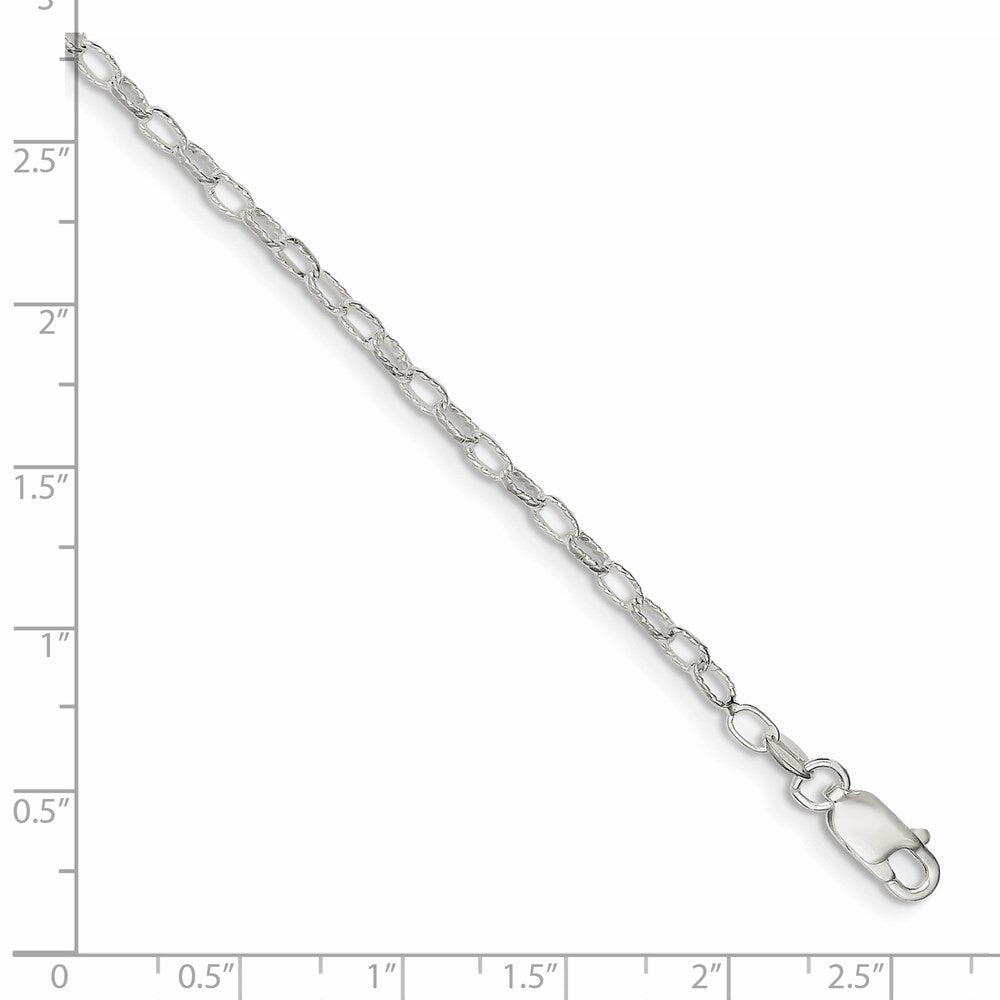 FJC Finejewelers 925 Sterling Silver Hand Made Fancy Patterned Rolo Bracelet Chain 7 Inches x 3 mm