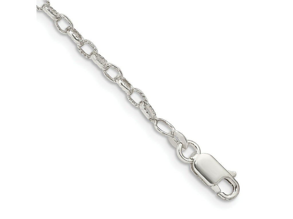 FJC Finejewelers 925 Sterling Silver Hand Made Fancy Patterned Rolo Bracelet Chain 8 Inches x 3 mm