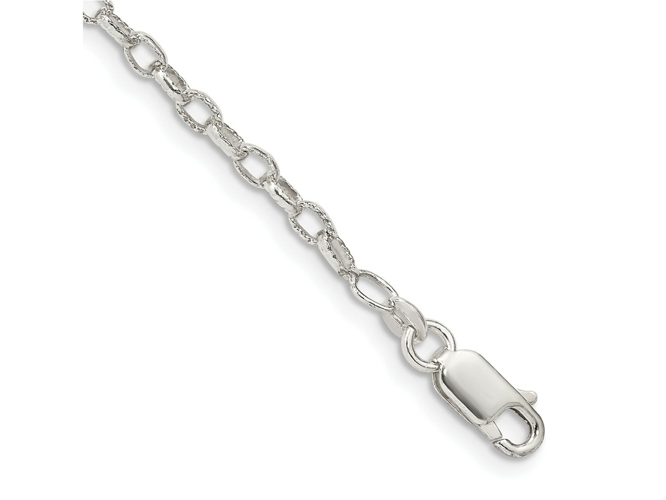FJC Finejewelers 925 Sterling Silver Hand Made Fancy Patterned Rolo Bracelet Chain 8 Inches x 3 mm