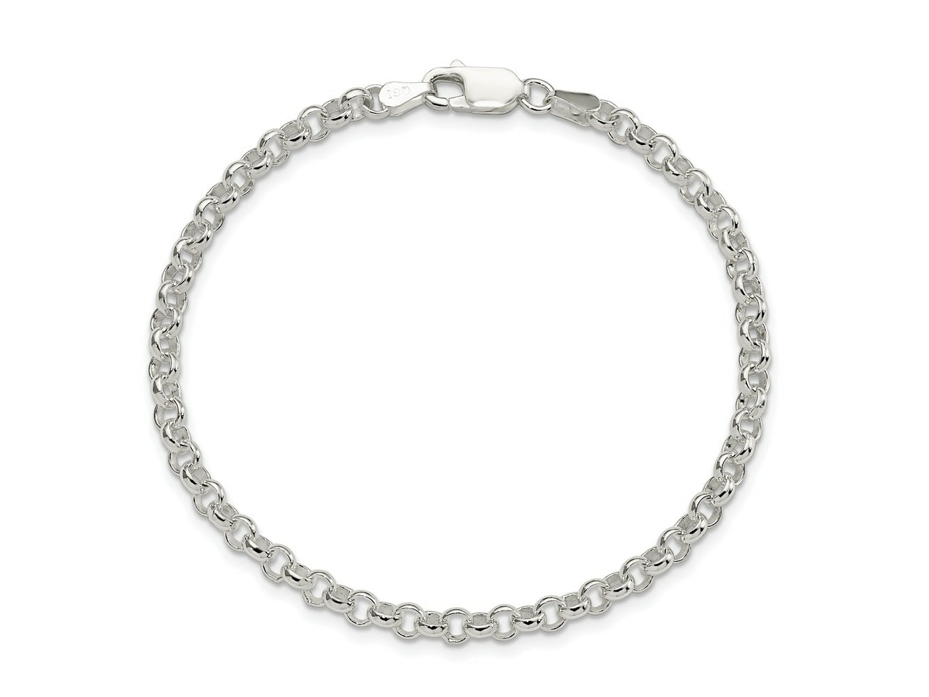 FJC Finejewelers 925 Sterling Silver Rolo Bracelet Chain 7.5 Inches x 4 mm
