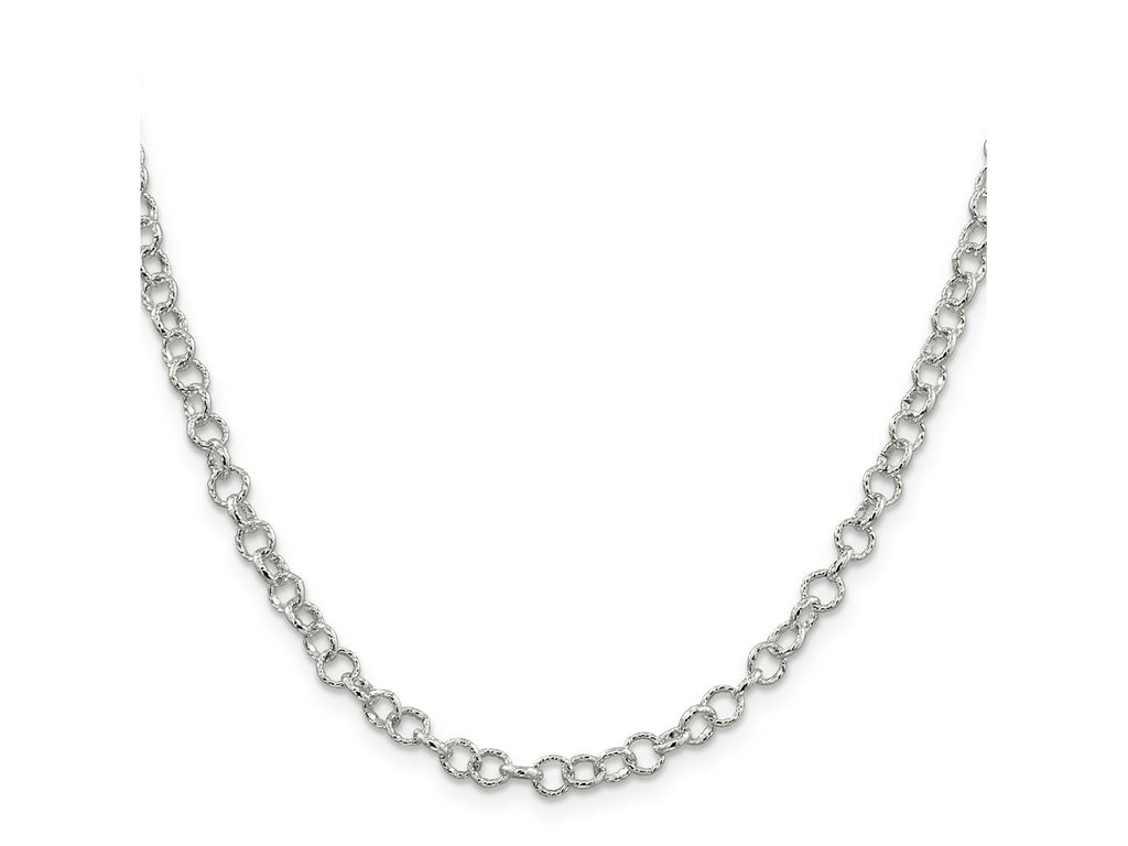 FJC Finejewelers 925 Sterling Silver Hand Made Fancy Patterned Rolo Chain 20 Inches x 4.55 mm