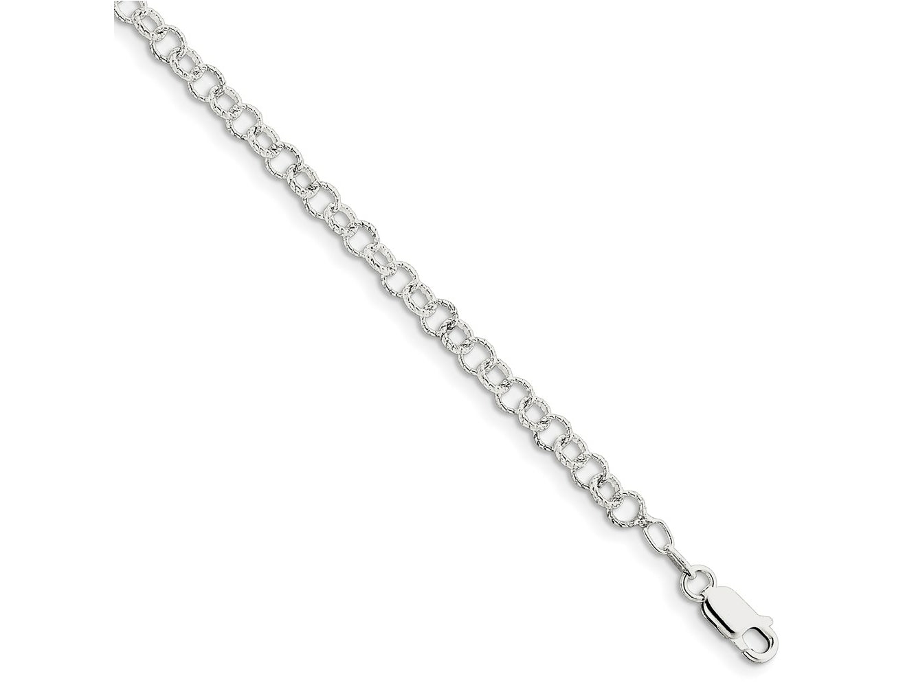 FJC Finejewelers 925 Sterling Silver Hand Made Fancy Patterned Rolo Bracelet Chain 7 Inches x 4.55 mm
