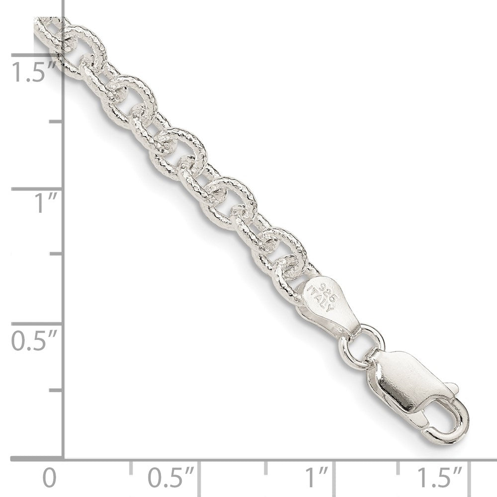 FJC Finejewelers 925 Sterling Silver Hand Made Fancy Patterned Rolo Bracelet Chain 8 Inches x 4.55 mm