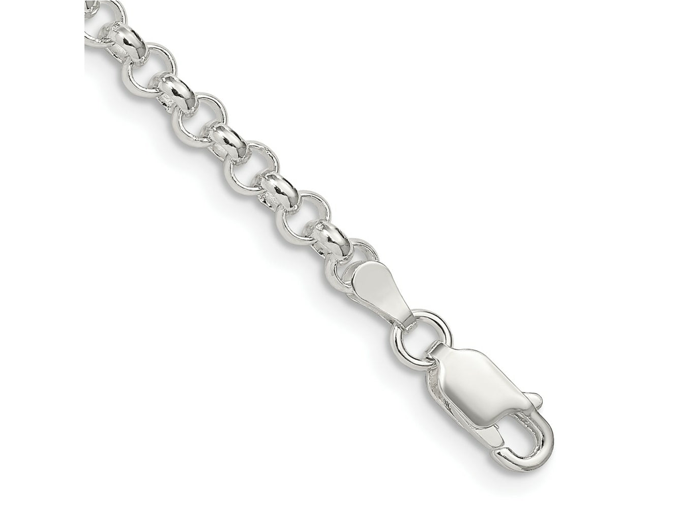 FJC Finejewelers 925 Sterling Silver Rolo Bracelet Chain 8 Inches x 4 mm