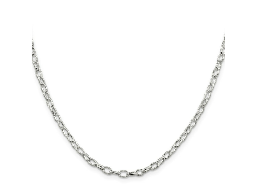 FJC Finejewelers 925 Sterling Silver Hand Made Fancy Patterned Rolo Chain 20 Inches x 3.75 mm