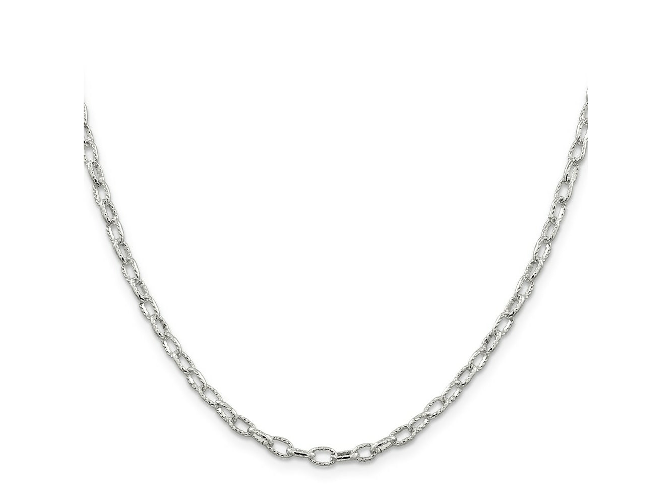 FJC Finejewelers 925 Sterling Silver Hand Made Fancy Patterned Rolo Chain 24 Inches x 3.75 mm