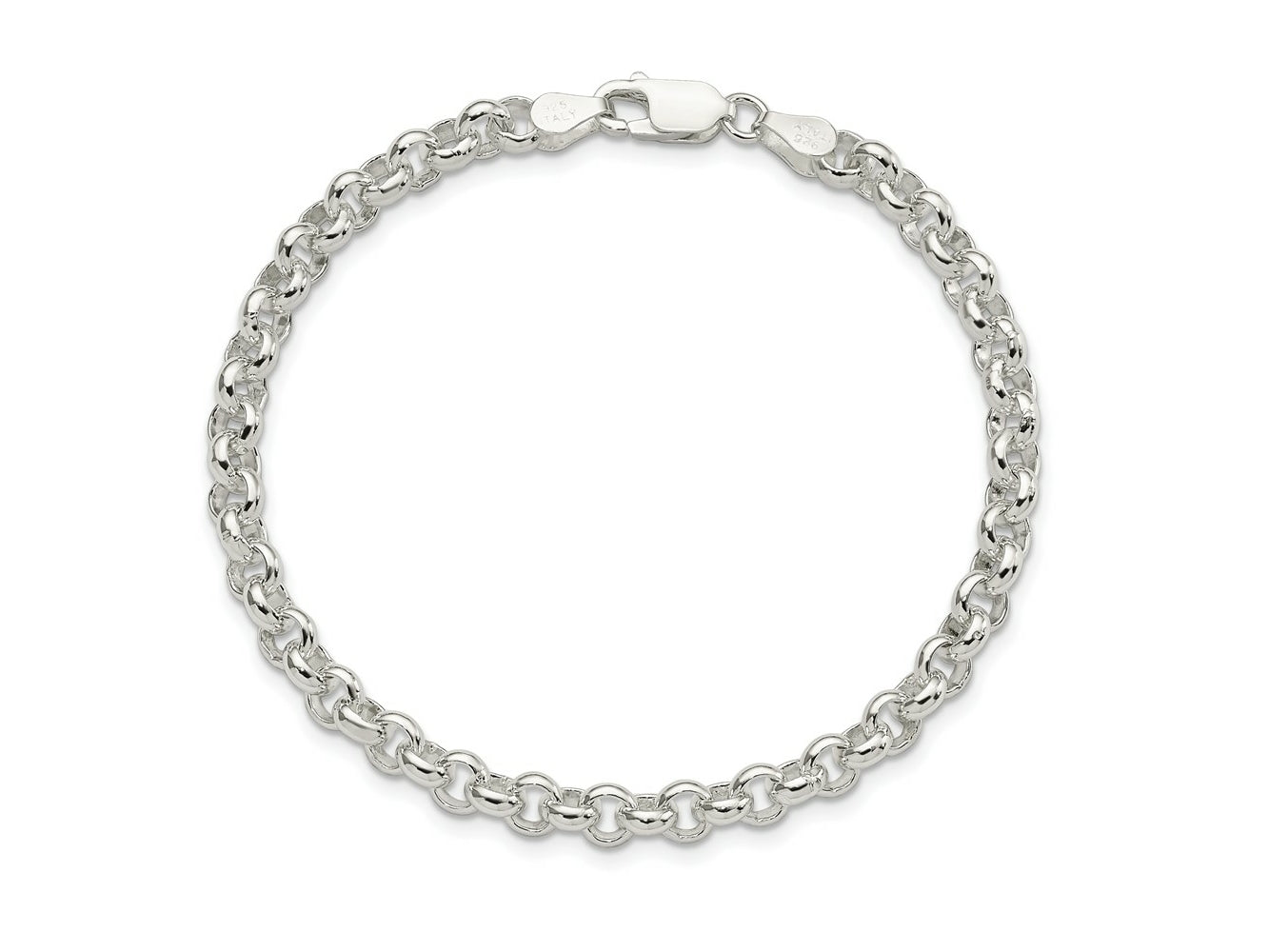 FJC Finejewelers 925 Sterling Silver Rolo Bracelet Chain 7.5 Inches x 5 mm